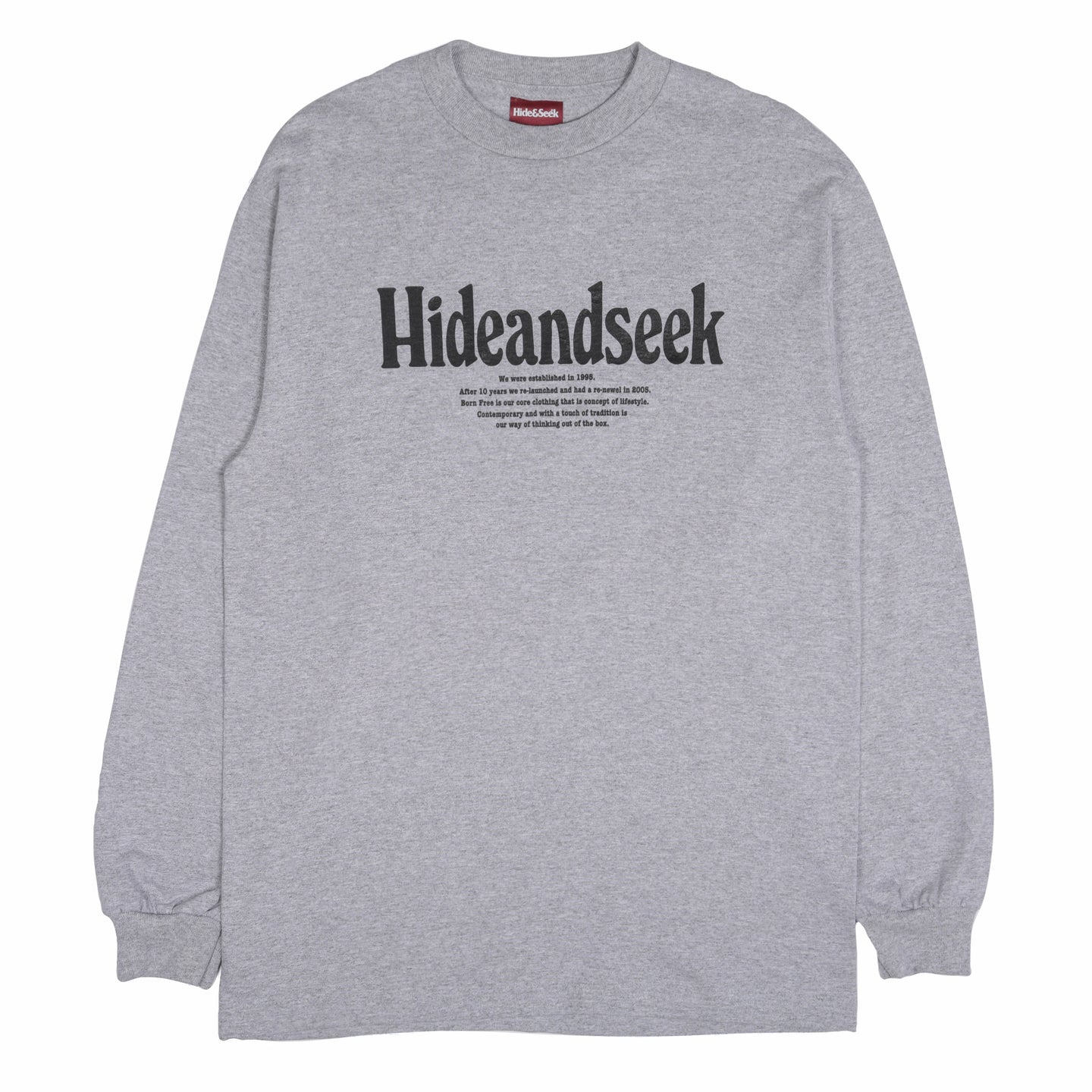 Hide and Seek Logo L/S T-Shirt Heather Grey