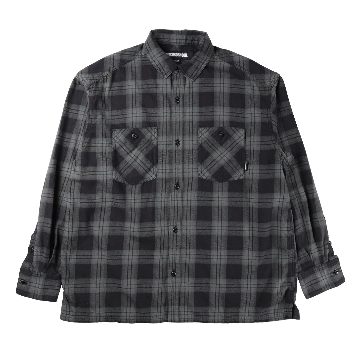 Neighborhood Nel Check L/S Shirt Gray