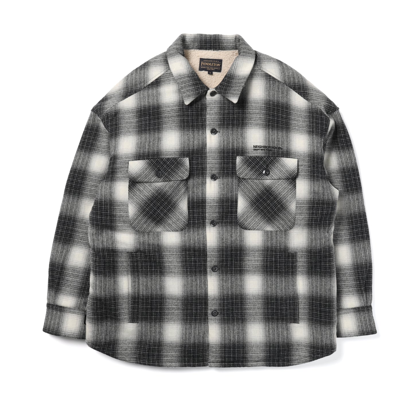 Neighborhood x Pendleton Check Boa Shirt Jacket Black