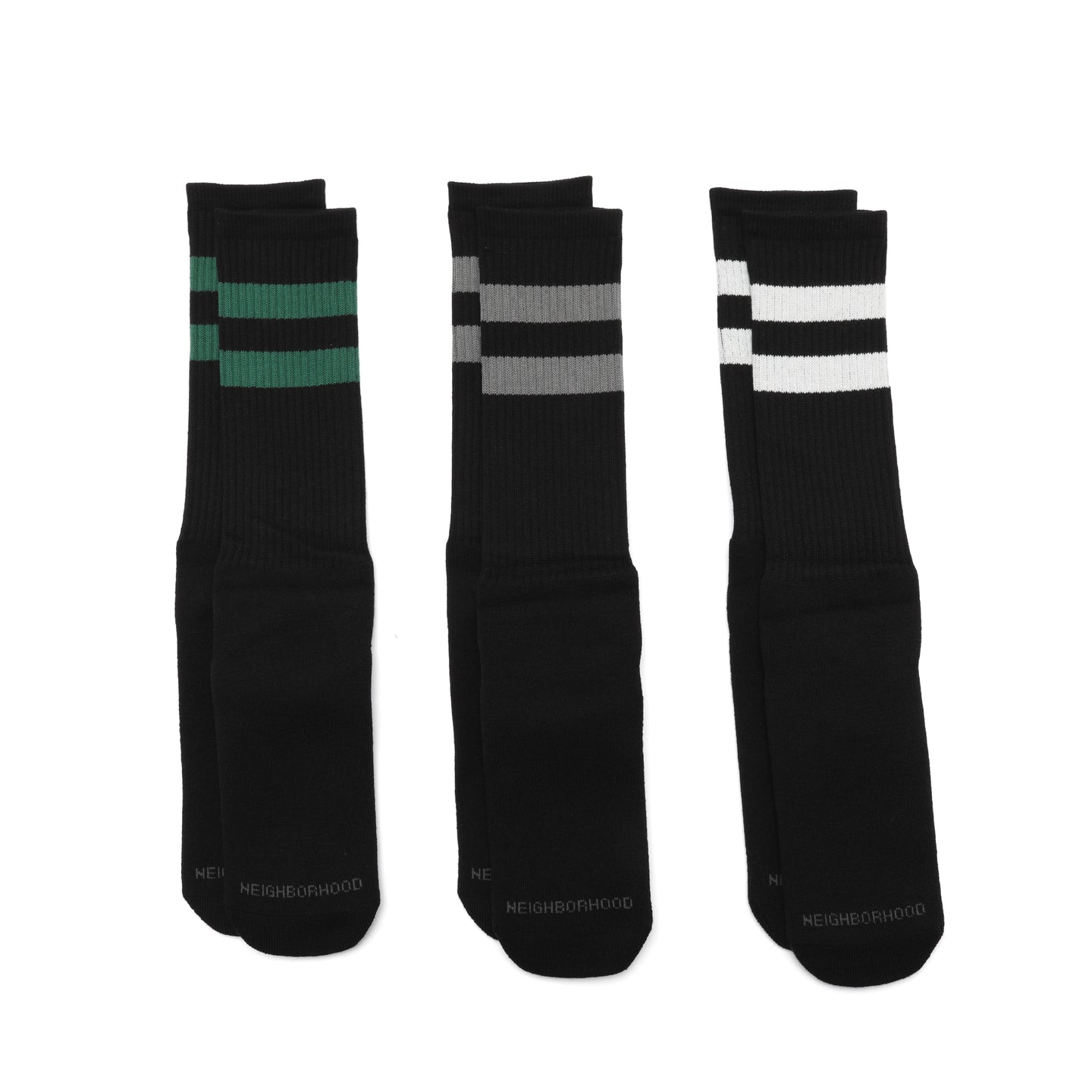 Neighborhood Classic 3Pac Long Socks Black