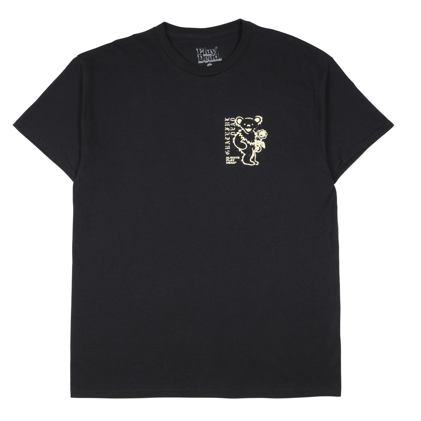 Play Dead Rose Bear T-Shirt Black