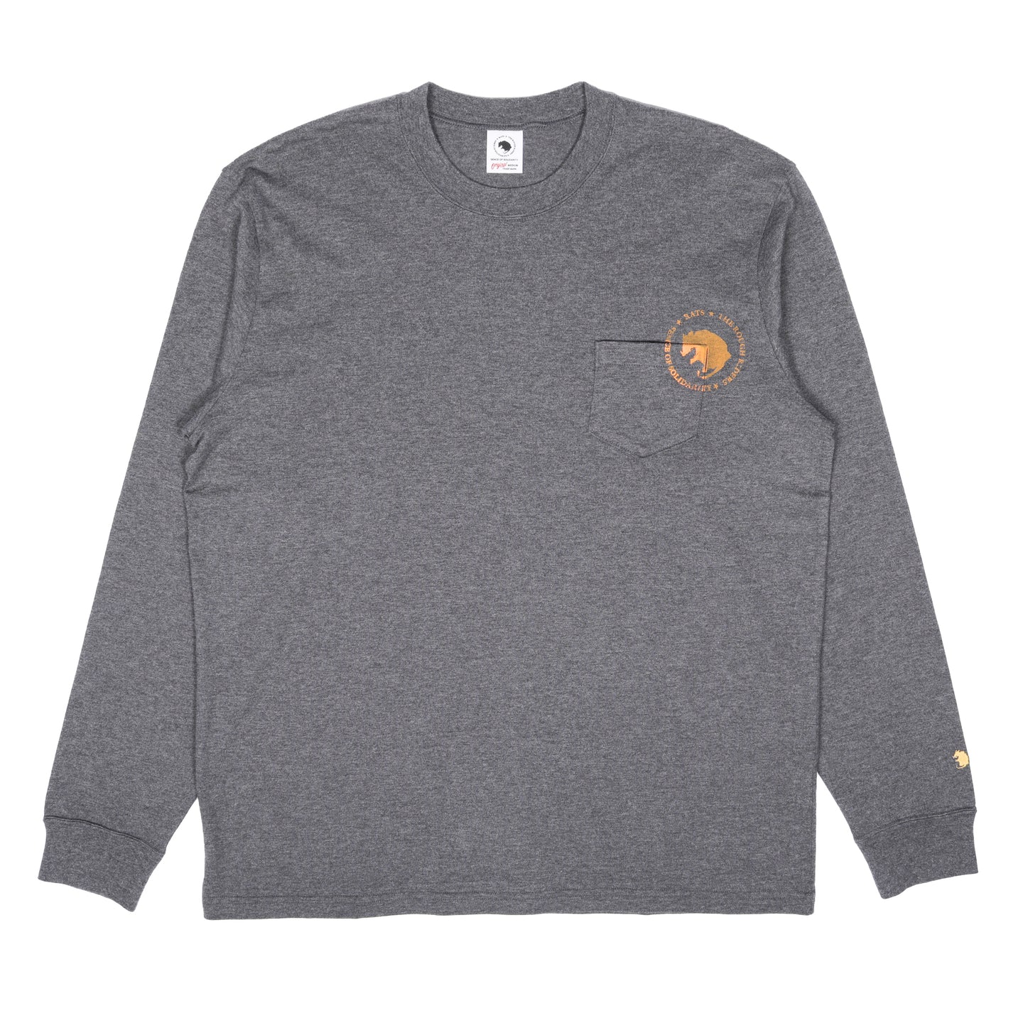 Rats Circle Pocket L/S T-Shirt Gray