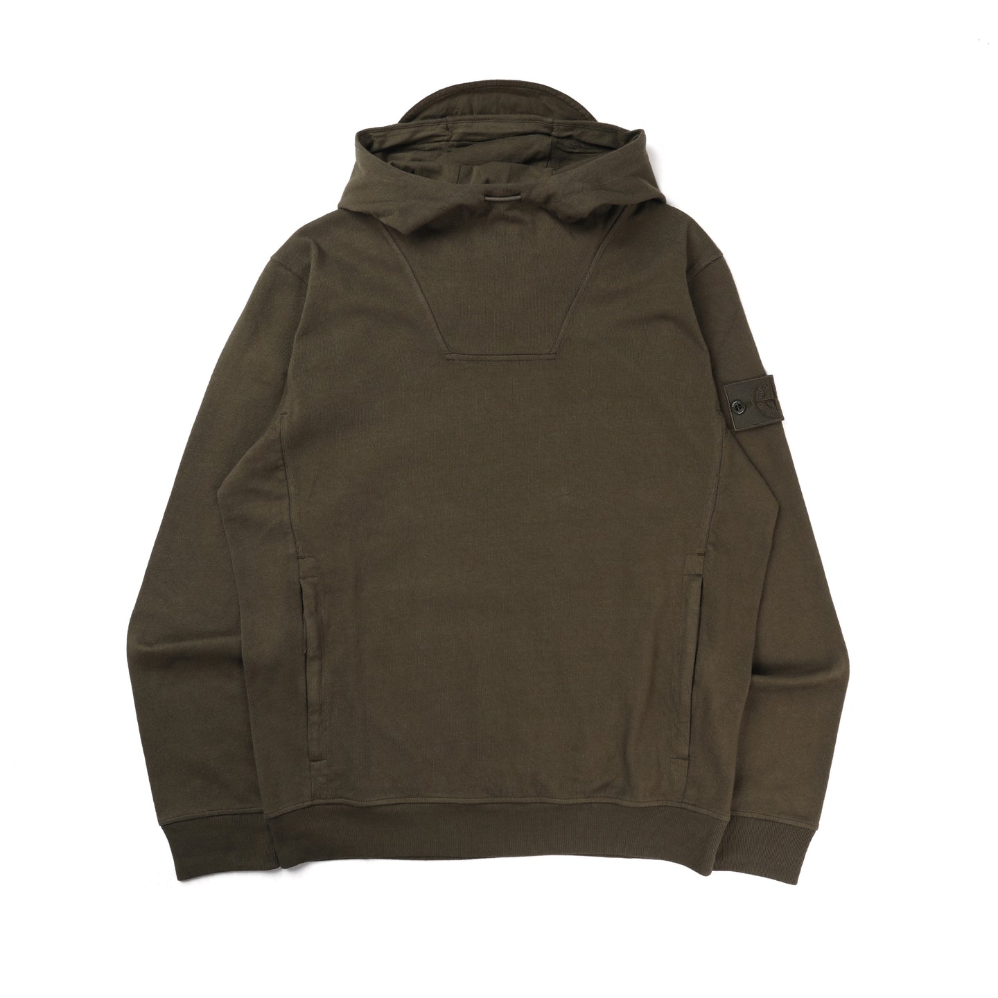 Stone Island Ghost Piece Organic Cotton Hooded Sweatshirt Military Green