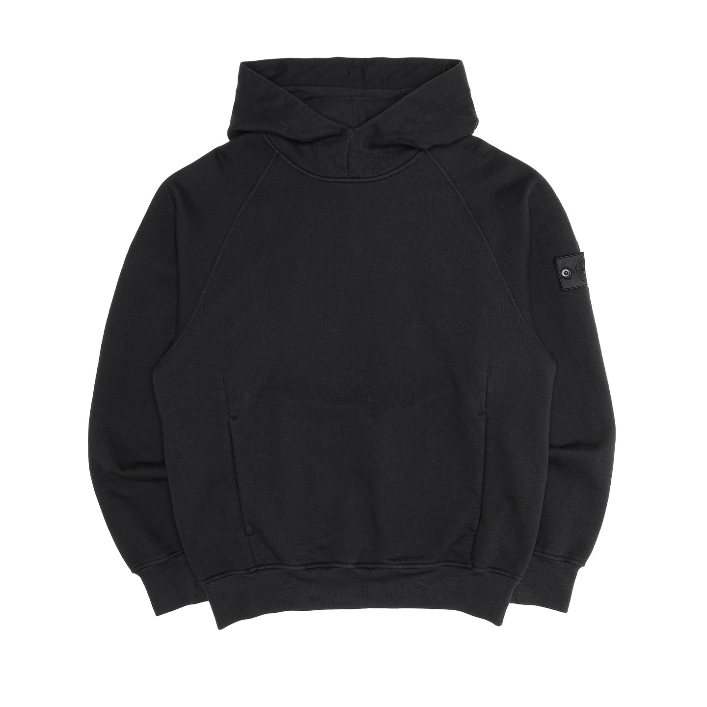 Stone Island Shadow Project Embroidery Cotton Fleece Hooded Sweatshirt Black
