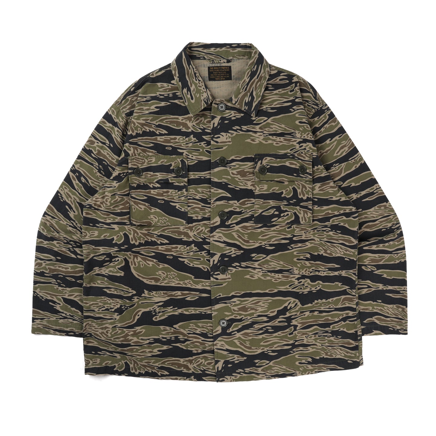 Wacko Maria Tiger Camo Army Shirt Olive